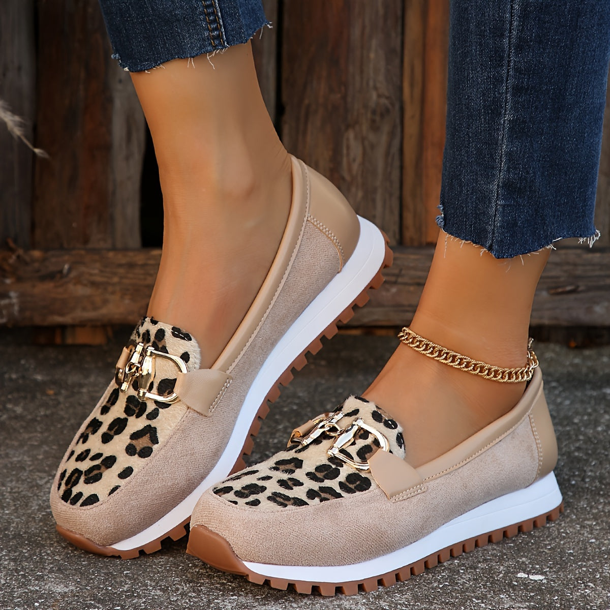 Animal Print Cushioned Loafers