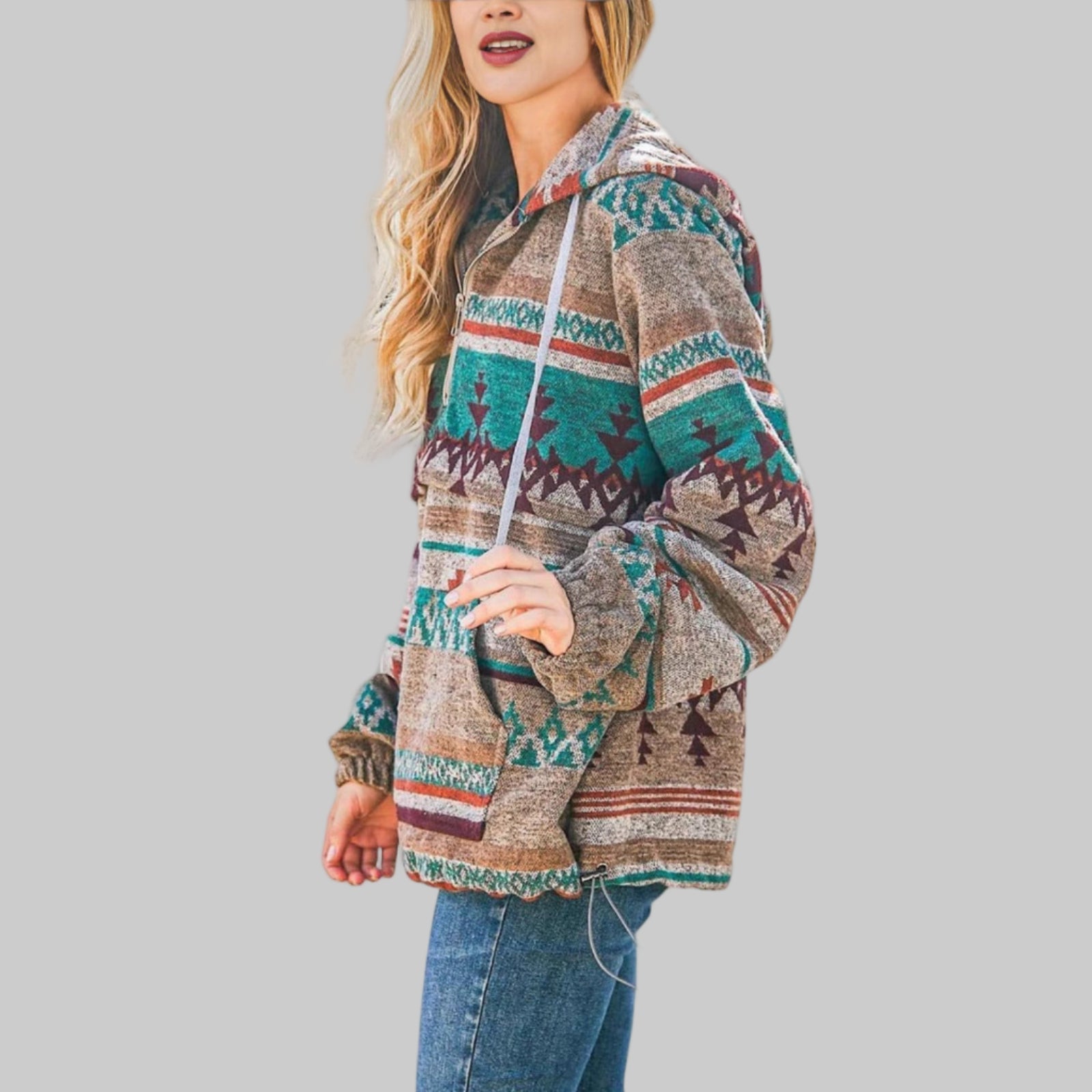 Senach – Comfy Oversized Zip-Up Hoodie Sweatshirt