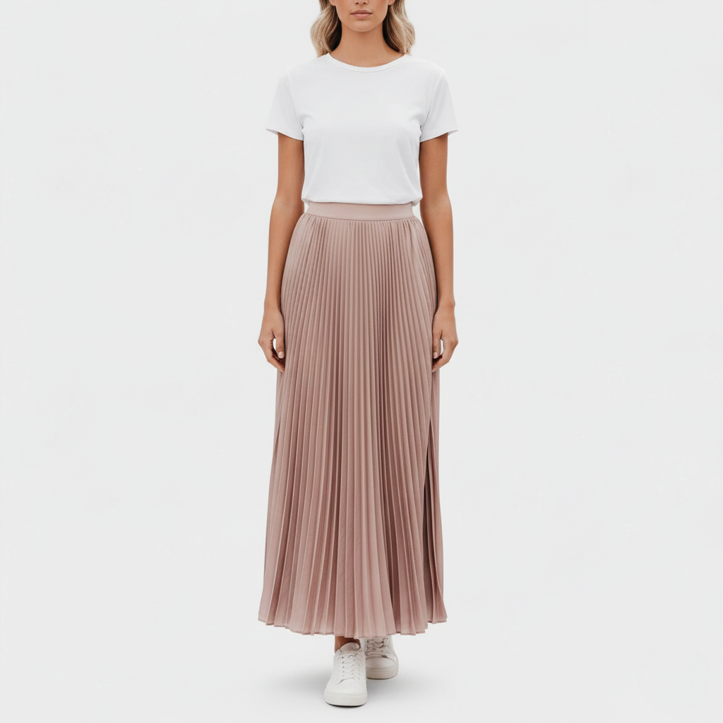 Light Pleated Maxi Skirt