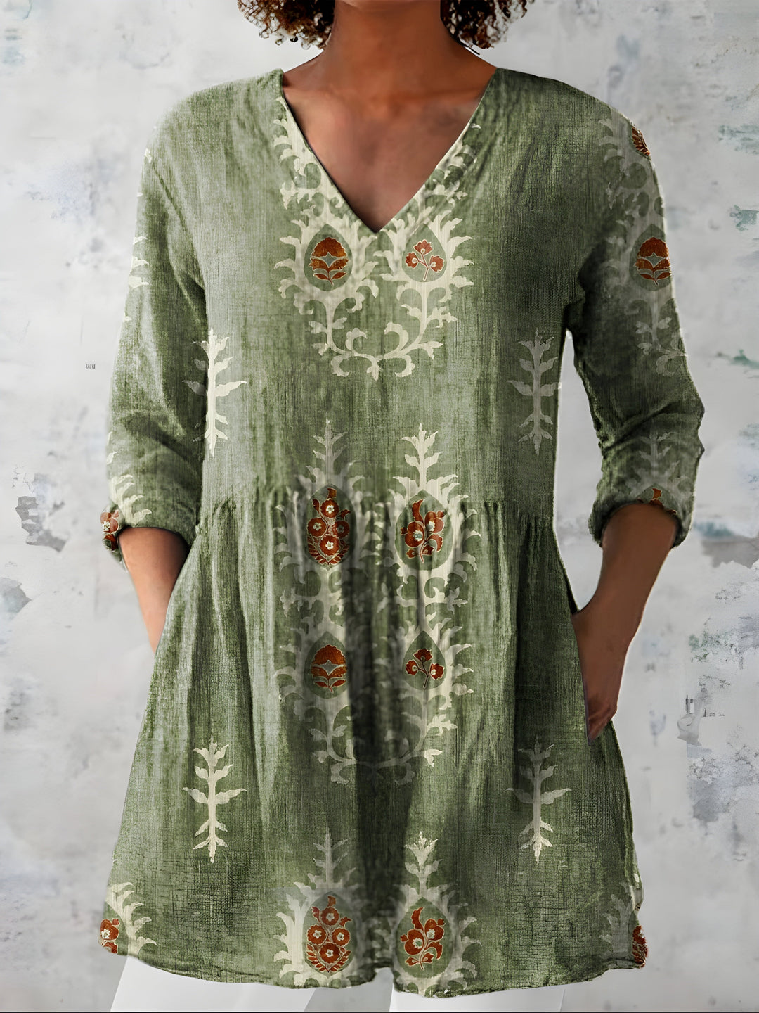Everly | Long Blouse with V-Neck