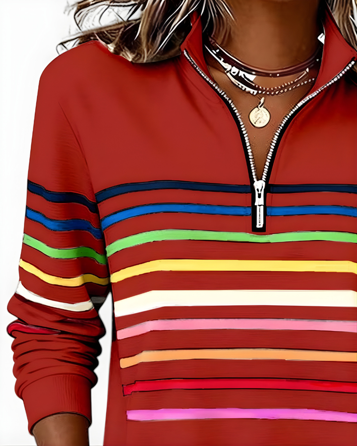 MARIS™ Top zip casual stripes