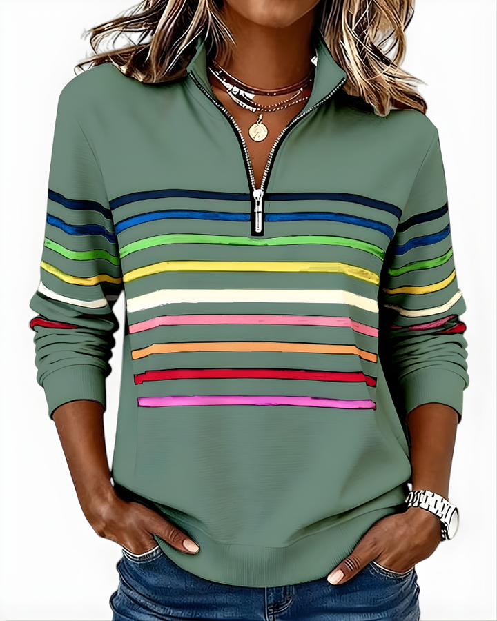 MARIS™ Top zip casual stripes
