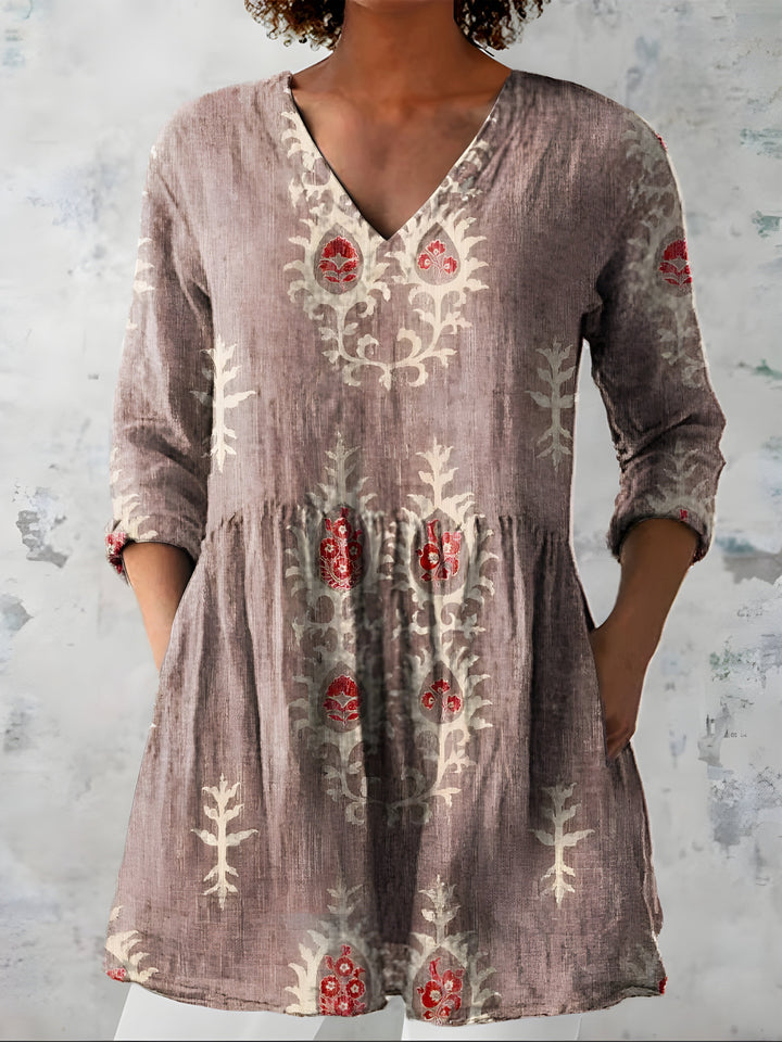 Everly | Long Blouse with V-Neck