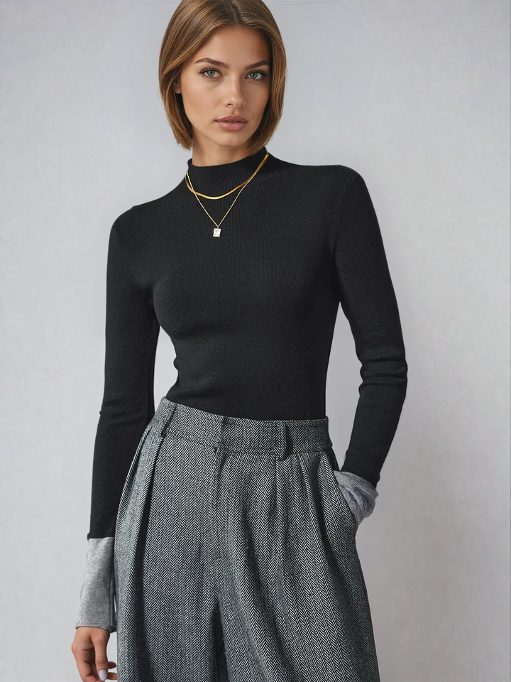 CLAIRE™ Contrast Cuff Knit relaxed fit