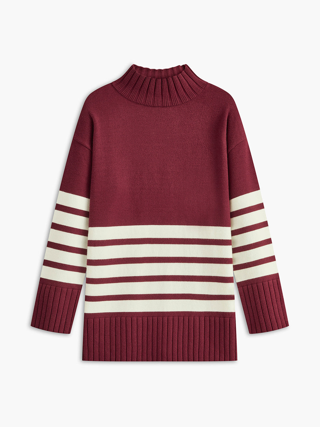 SOPHIA™ Mock Neck Knit striped classic