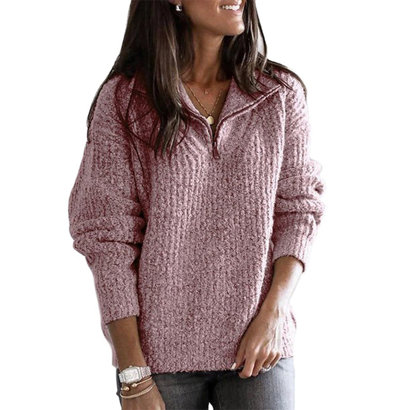 CAROLINE™ Ribbed Zip Knit cosy fit