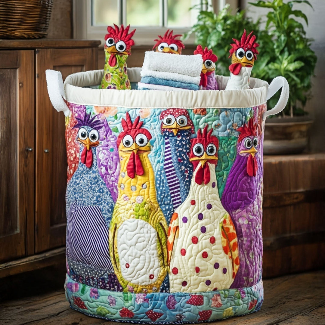 Farmhouse Hen Parade Laundry Basket