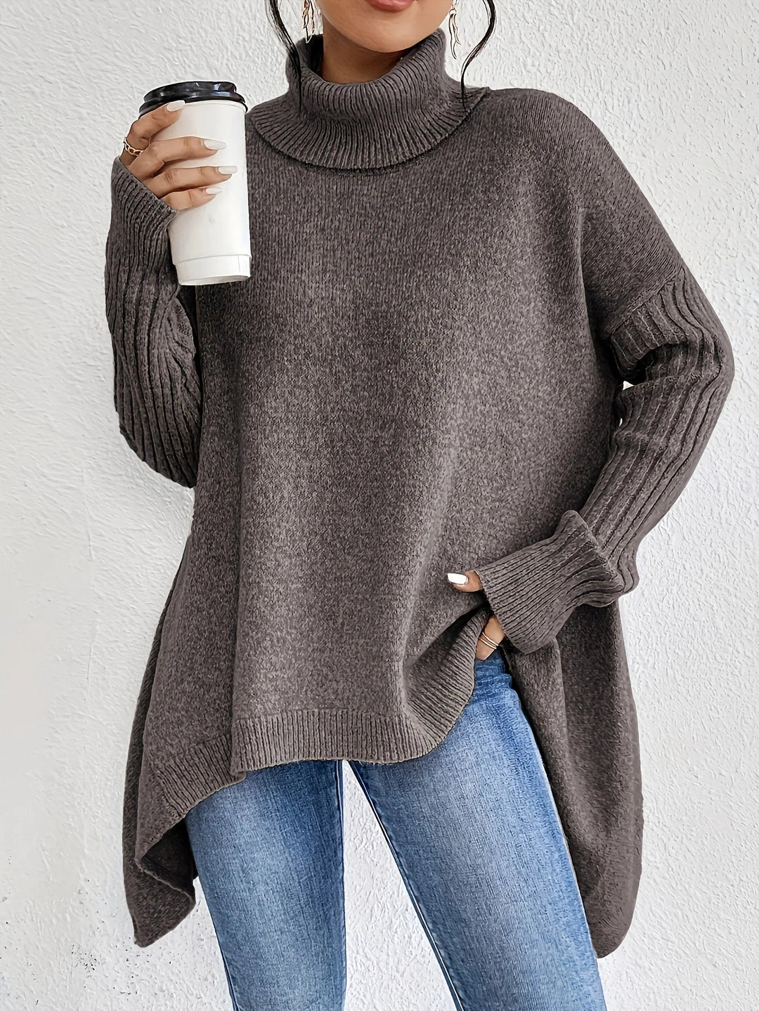 ELLA™ Cashmere Feel Turtleneck oversized cosy
