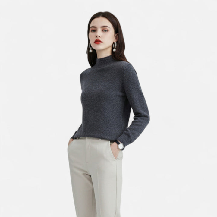 Women’s Soft Knit Mock Neck Sweater Long Sleeve