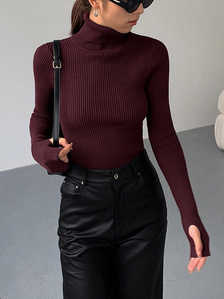 LUCY™ Ribbed Turtleneck spring knit
