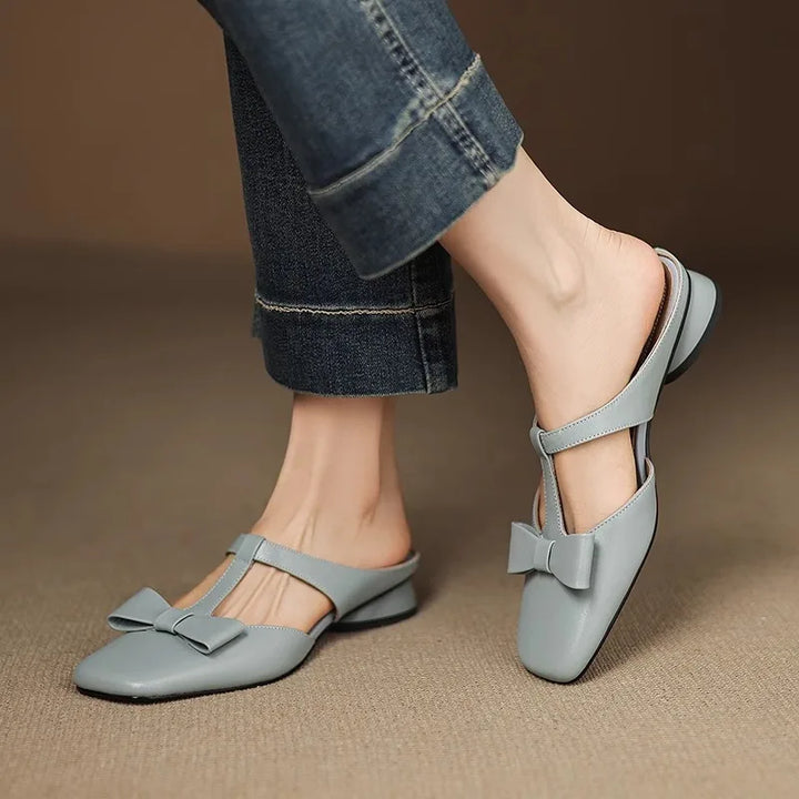 Clara | Bow Strap Slip-On Flats