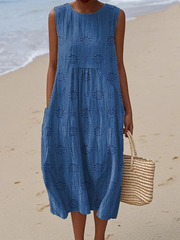 Embroidered Midi Dress in Rose™
