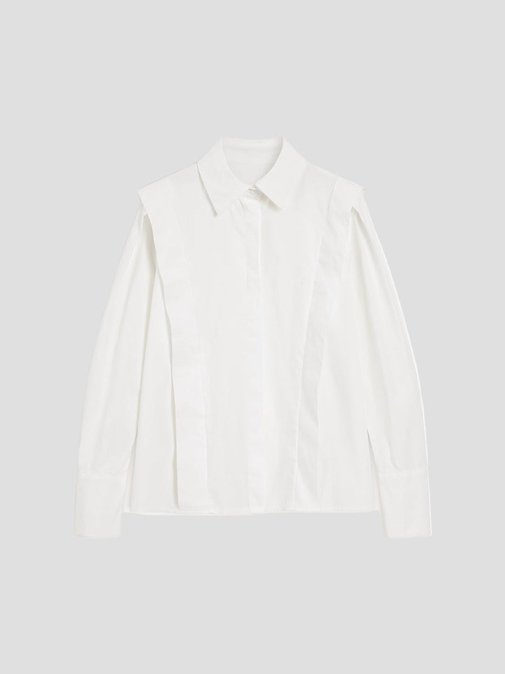 Elegant Women's Square Neck Button Down Shirt