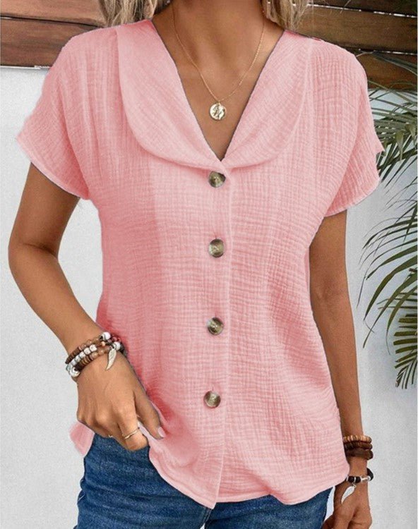Celestine | Buttoned Cropped Women’s Blouse