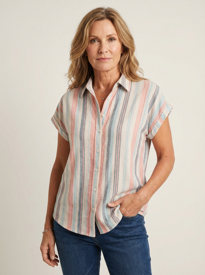Luna | Relaxed Fit Blouse with Bold Stripes