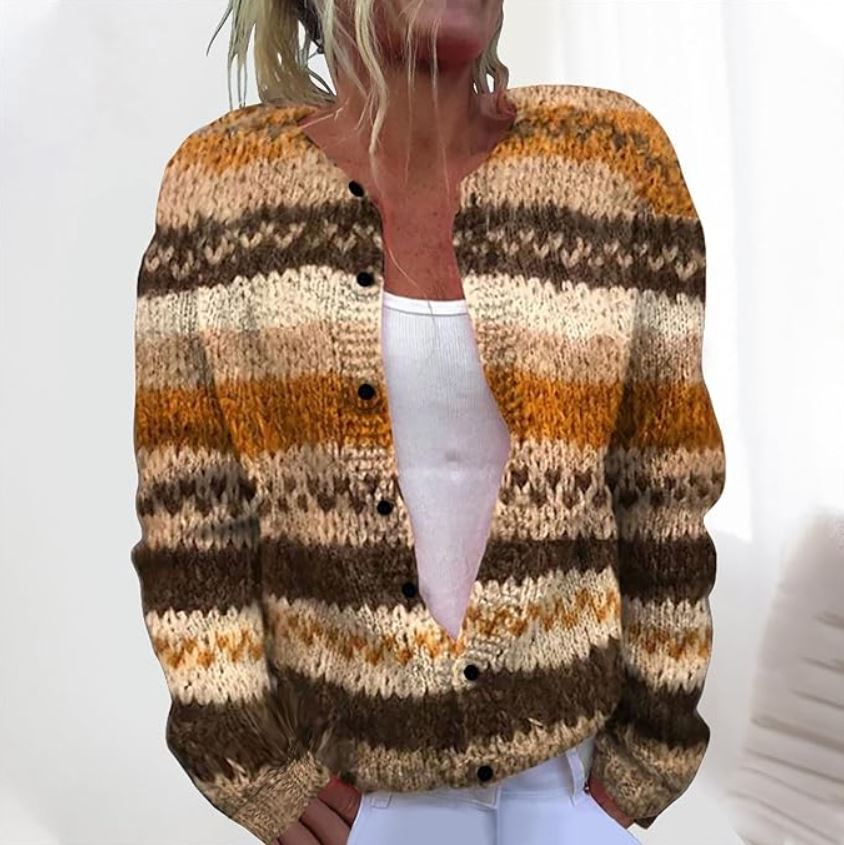 Tova | Brown Striped Cardigan