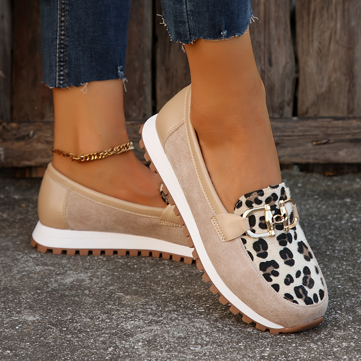 Animal Print Cushioned Loafers