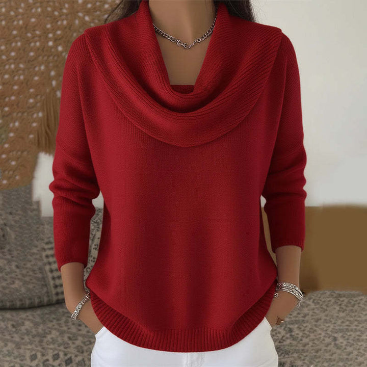 Marie™ | Elegant Cowl Neck Knit Sweater