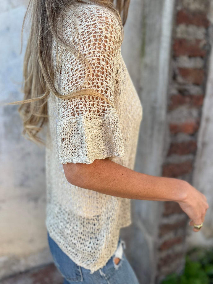 Liora | Lightweight Open-Knit Button Cardigan