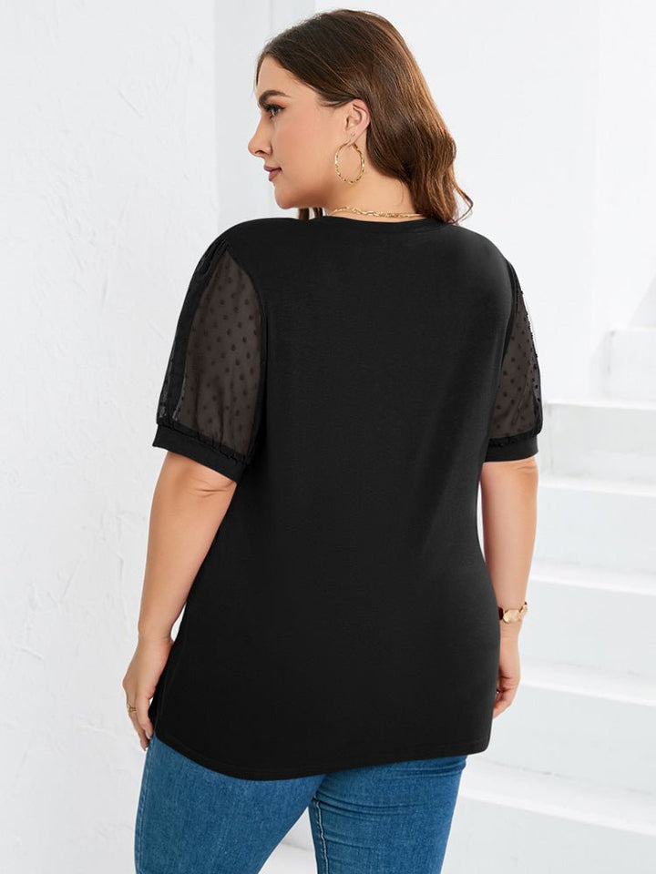 Jessica - Puff-Sleeve V-Neck Top