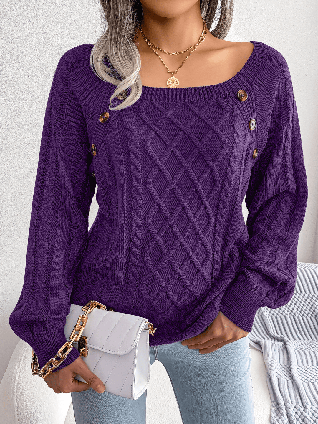 Liora | Elegant Button-Detail Sweater