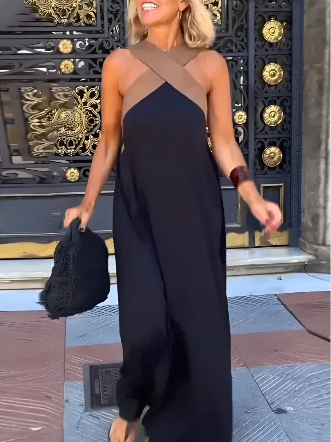 Aimee | Lightweight and Comfortable Cross-Back Maxi Dress