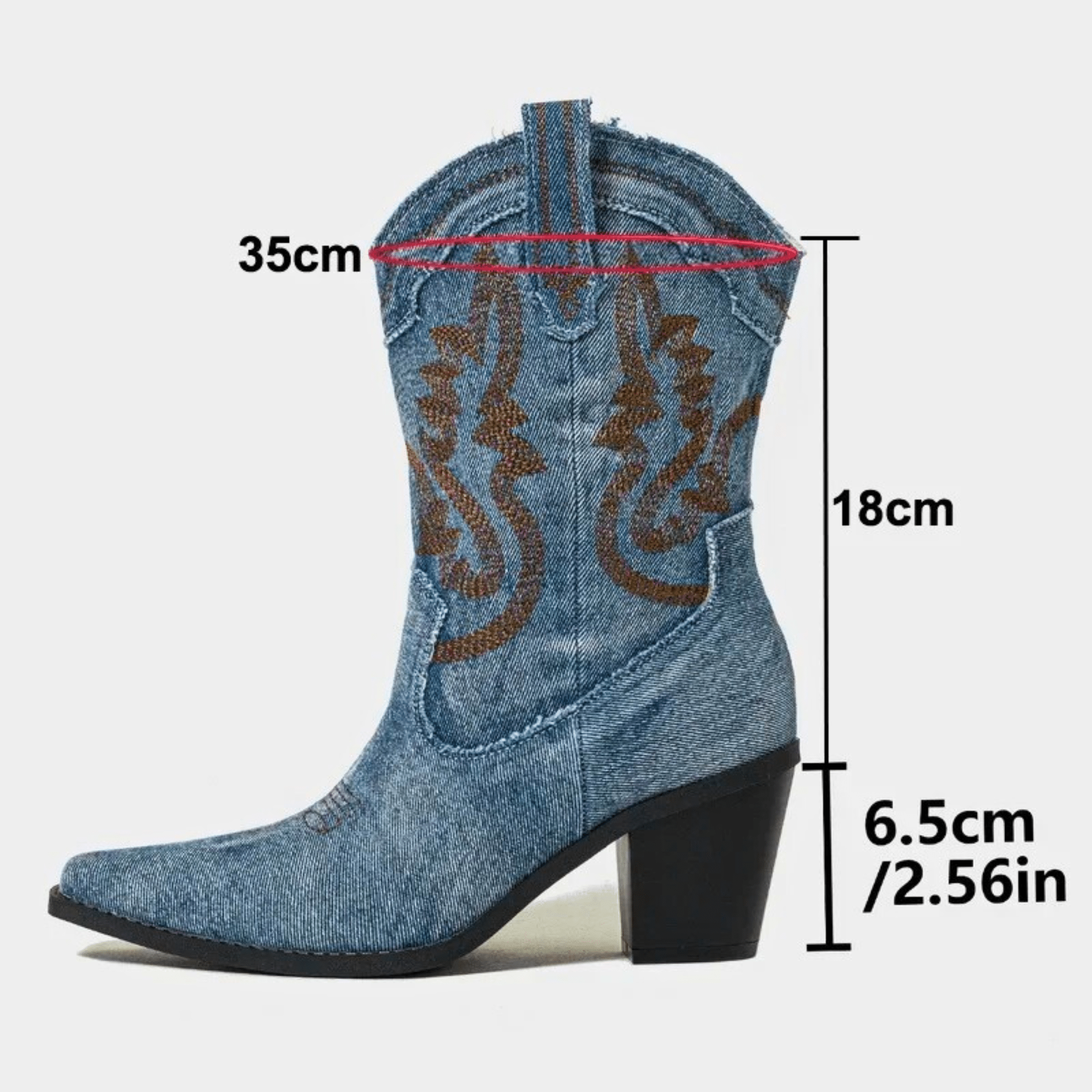 Veloria Denim Ankle Boots