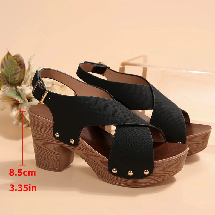 Sarina | Comfortable Platform Crisscross Sandals